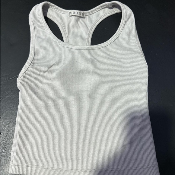 forever 21 light grey silver crop top - Picture 1 of 2